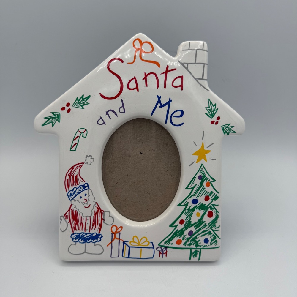 Y2K Santa and Me Christmas House Photo‎ Picture Frame Holiday Decor Russ